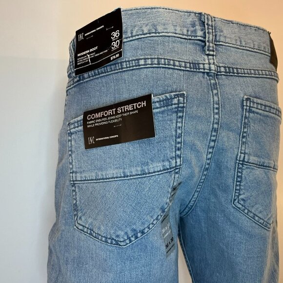 INC International Concepts Men's Modern Boot Light Wash Jeans - Size 36 x 30 NWT - Picture 3 of 6